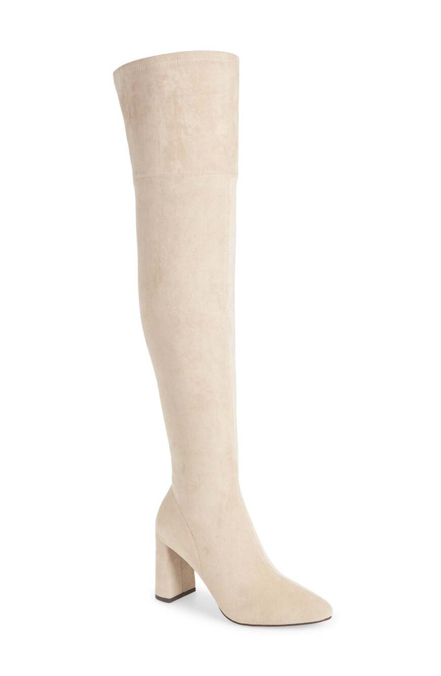 Jeffrey Campbell Suede Beige Parisah Over The Knee Boots Size 8.5